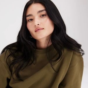 Girlfriend collective cropped sweatshirt set